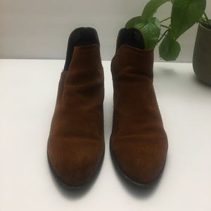 Steve Madden Adelphie Cognac Suede Ankle Boots